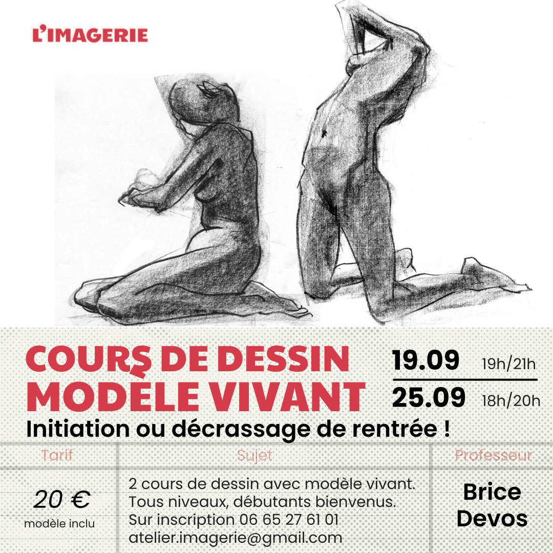 Cours de dessin modèle vivant / initiation ou décrassage de rentrée