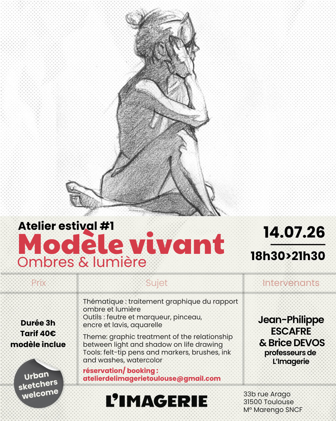 Atelier modèle vivant : Ombres et lumière